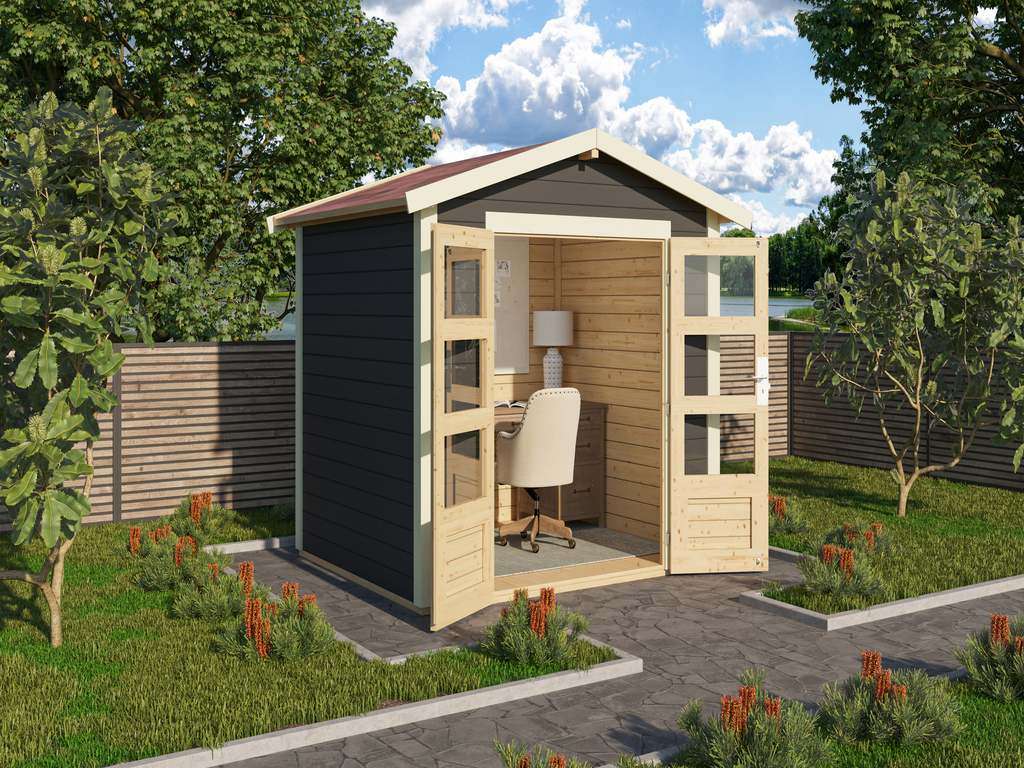 Gartenhaus Talkau 3 28 mm terragrau Farbige Gartenhäuser