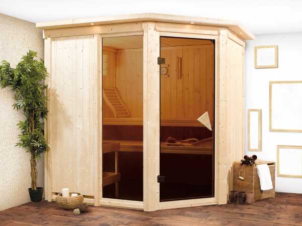 Sauna Systemsauna Fiona 2 mit Dachkranz