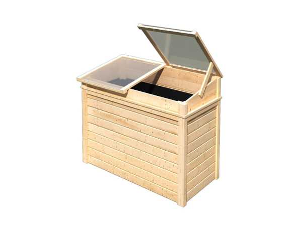 Hochbeet 1 SET 19 mm naturbelassen, mit Frühbeetaufsatz | Hochbeete