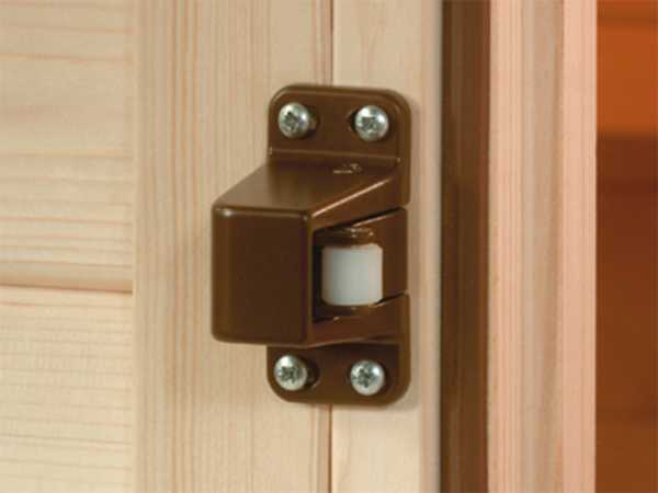 Rollverschluss Saunatür Türverschluss Tür Verschluss braun Selbstbau Sauna 