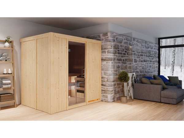 Sauna Systemsauna Bodin, inkl. 9 kW Ofen mit integrierter Steuerung