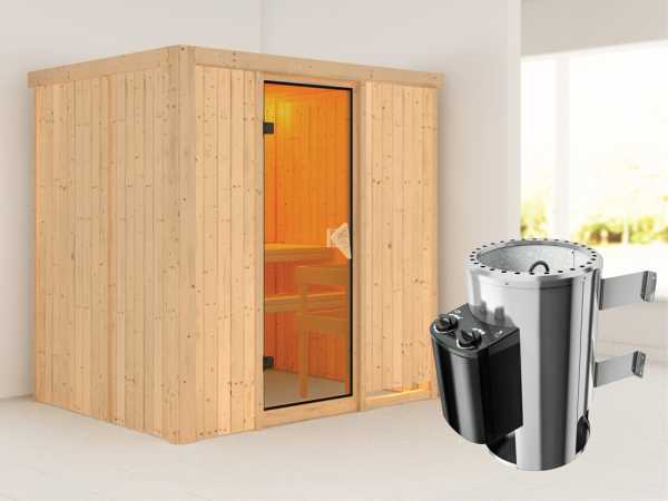 Sauna Systemsauna Fanja inkl. Plug & Play Saunaofen Steuerung