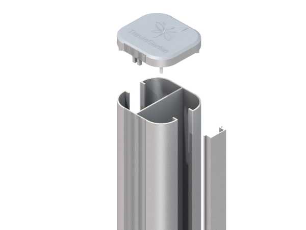 Pfosten SYSTEM WPC/ALU Basic zum Einbetonieren silber