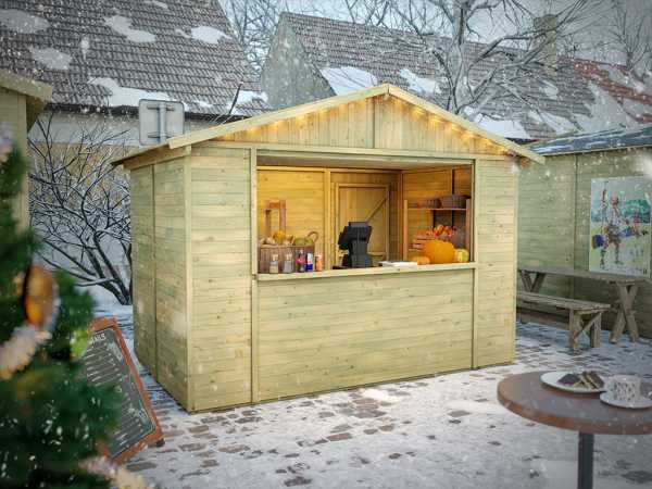 Marktstand / Verkaufsstand Noel 5,9 m² 16 mm KDI grün inkl. Boden