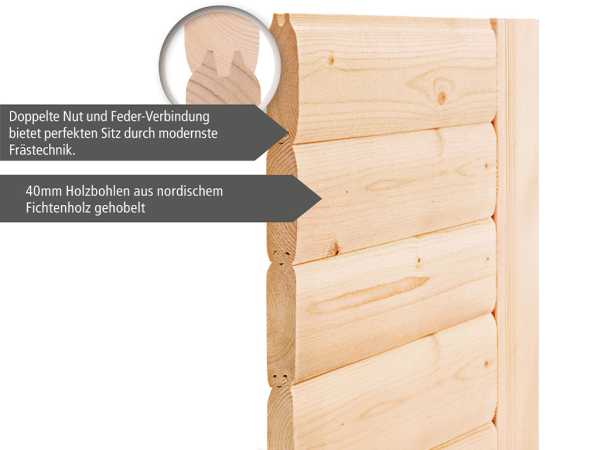 Massivholzsauna Premiumsauna 38 mm Betty