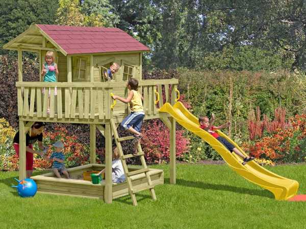 Stelzenhaus SPARSET 2 Maxi inkl. Rutsche gelb