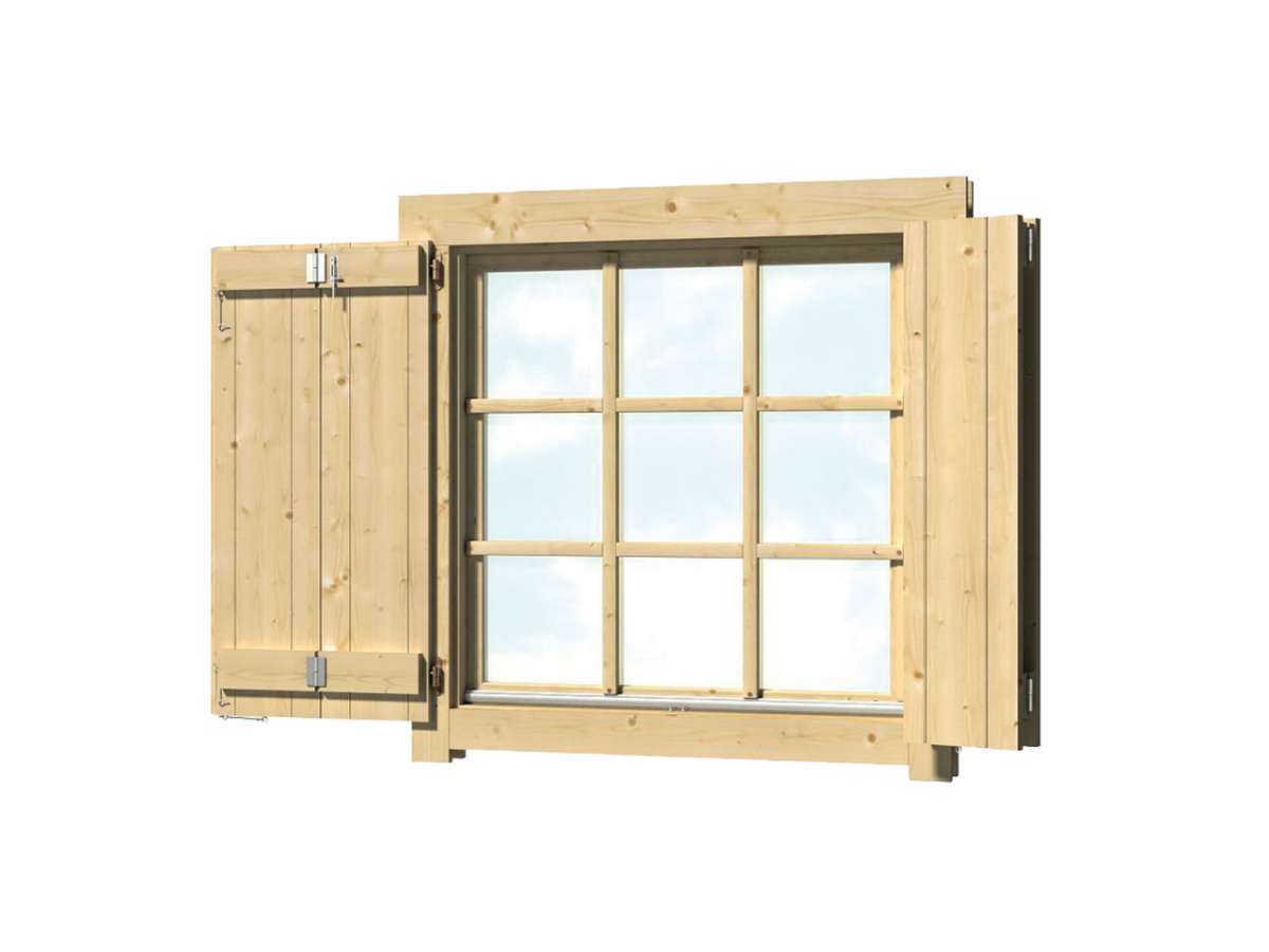 Fensterladen für Gartenhaus Einzelfenster 54 x 54 cm Gartenhaus