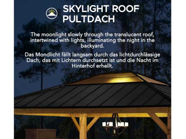 Zedernholz-Gazebo ERNIR – 393 cm x 452 cm