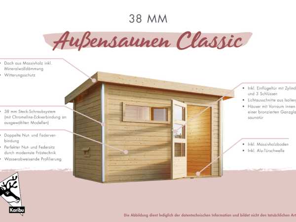 Saunahaus Angkor 3 38 mm naturbelassen