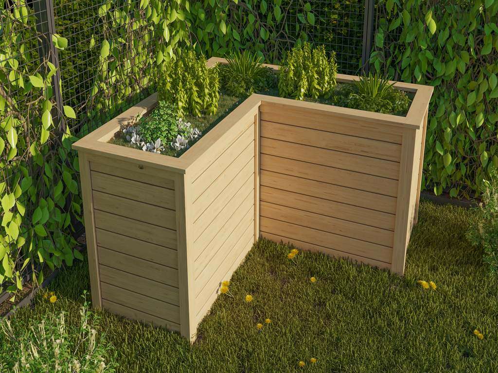 Hochbeet L Form 19 mm naturbelassen Hochbeete Gewächshäuser