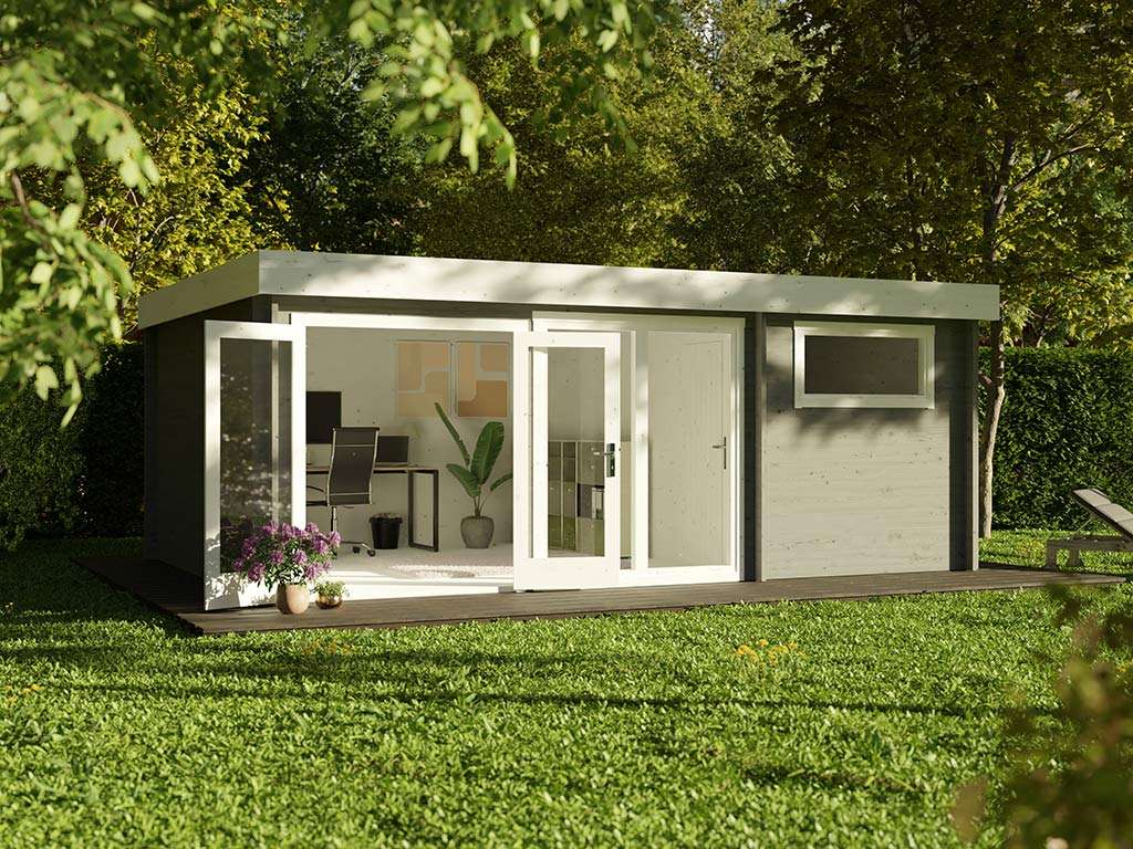 Gartenhaus Blockbohlenhaus 2RaumHaus Ellie 2 40 mm naturbelassen