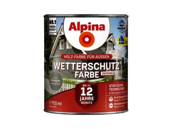 Wetterschutzfarbe deckend Steingrau