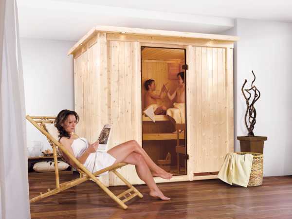 Sauna Systemsauna Daria mit Dachkranz