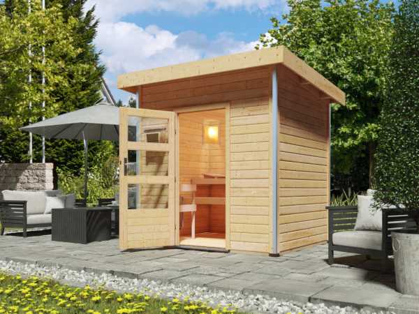 Gartensauna Norge 38 mm natur inkl. 9kW Ofen