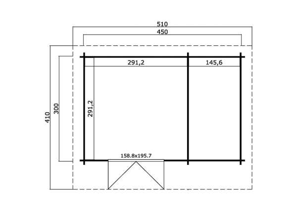 Gartenhaus Blockbohlenhaus Chameleon 44 44 mm carbongrau