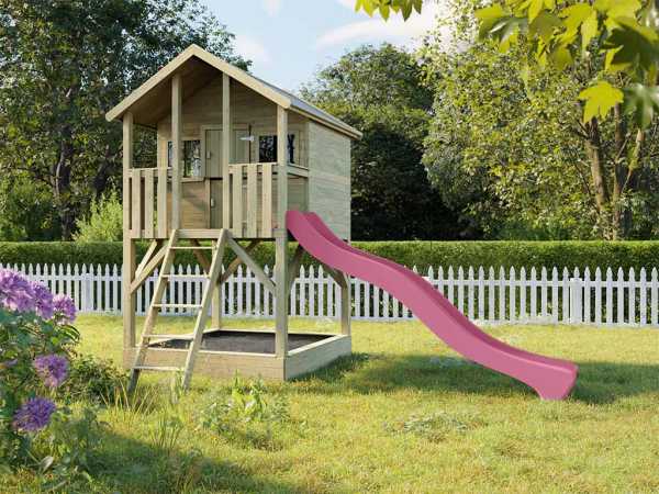 Stelzenhaus Big House mit Sandkasten KDI inkl. Rutsche pink