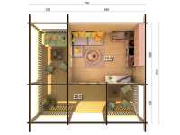 Vorschau: Ferienhaus Blockbohlenhaus Agneta 18,8+28,8 m² 70 mm naturbelassen Vorschau: Ferienhaus Blockbohlenhaus Agneta 18,8+28,8 m² 70 mm naturbelassen