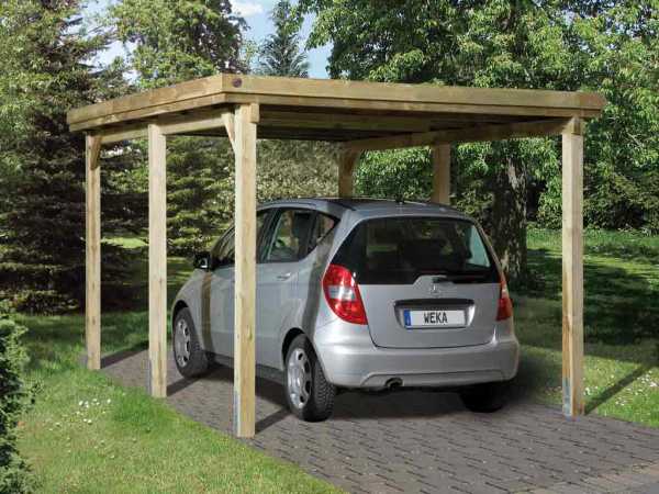 Flachdach Einzelcarport 617 Gr. 1 mit Trapezblech