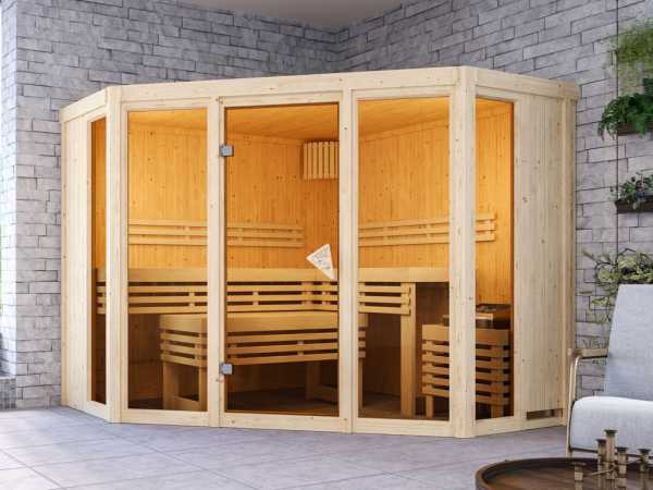 Sauna Alcinda mit bronzierter Glastür