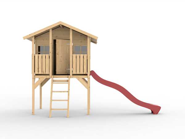 Stelzenhaus Toby inkl. Rutsche rot