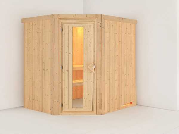 Systemsauna Siirin Holztür mit Isolierglas