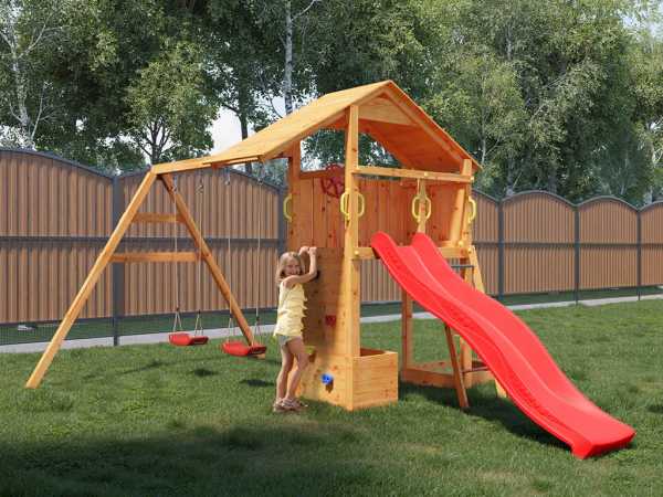 Spielturm Smart 4 teakfarben