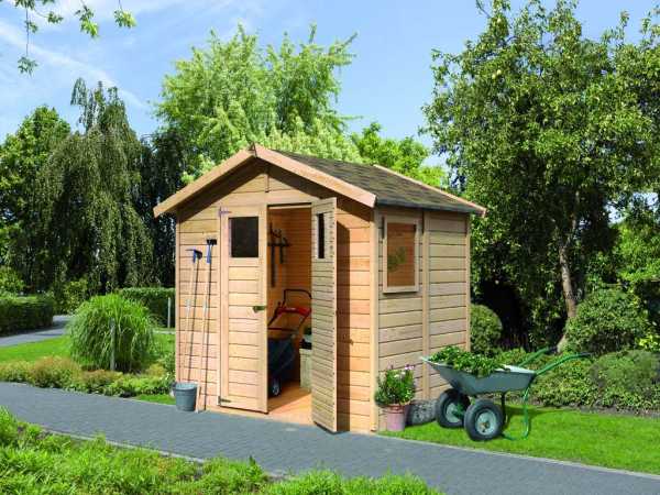 Gartenhaus Gerätehaus Dalin 1 ECO 14 mm naturbelassen