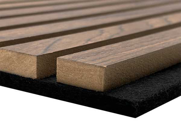 Akustikpaneele Wandverkleidung Smoke Oak 240 cm Filz schwarz