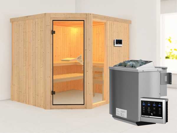 Sauna Systemsauna Fiona 3 inkl. 9 kW Bio-Kombiofen ext. Steuerung