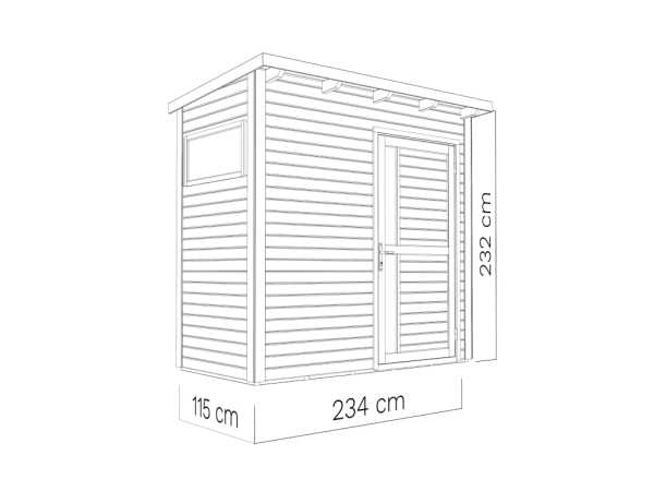 Gartenhaus Punta 1 19 mm hellgrau