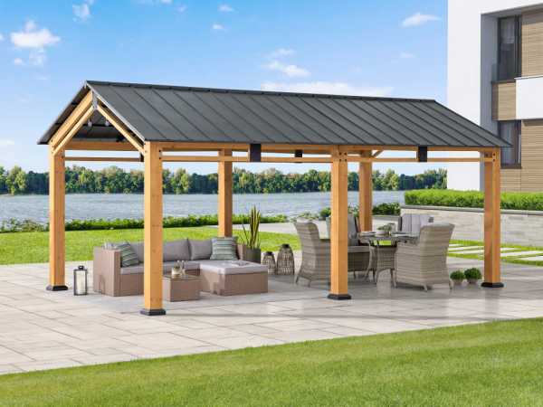 Zedernholz-Carport DIRAN – 603 cm x 336 cm