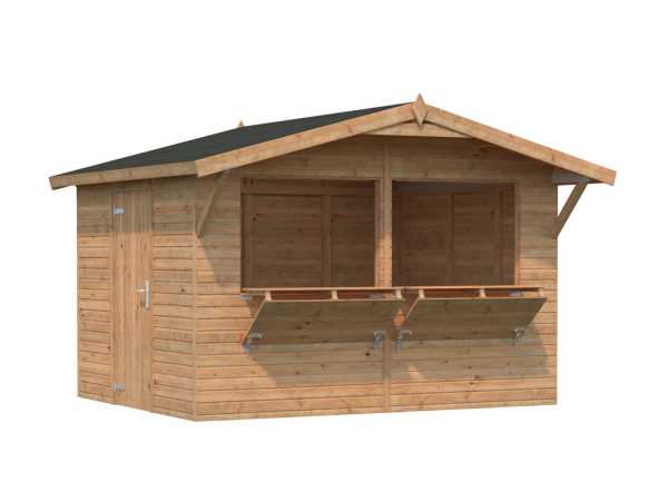 Marktstand / Verkaufsstand Stella 8,2 m² 16 mm braun tauchimprägniert
