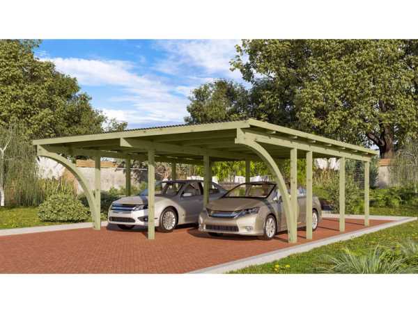 Carport Doppelcarport 2 ECO inkl. 2 Einfahrtsbögen