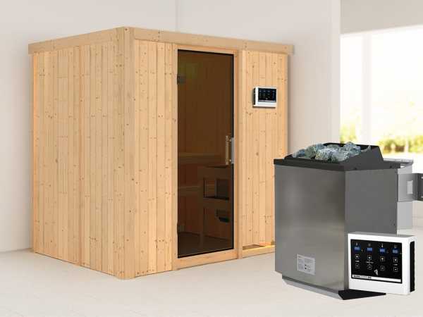 Sauna Systemsauna Bodin, inkl. 9 kW Bio-Ofen mit externer Steuerung