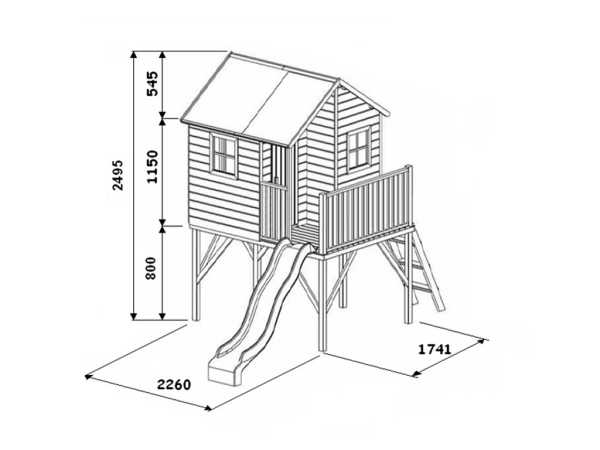 Stelzenhaus Brüssel KDI inkl. Rutsche grün