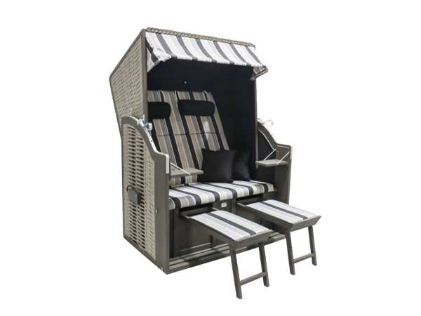 Strandkorb Compact Design 435 PE nature grau