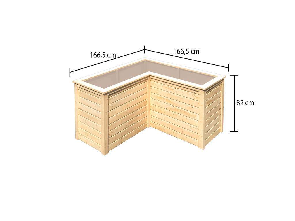 Hochbeet L Form 19 mm naturbelassen Hochbeete Gewächshäuser