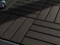 Vorschau: WPC-Terrassenfliese dunkelbraun Holzoptik Vorschau: WPC-Terrassenfliese dunkelbraun Holzoptik