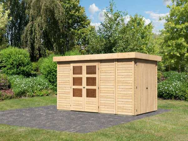 Gartenhaus SET Retola 5 19 mm naturbelassen, inkl. Anbauschrank