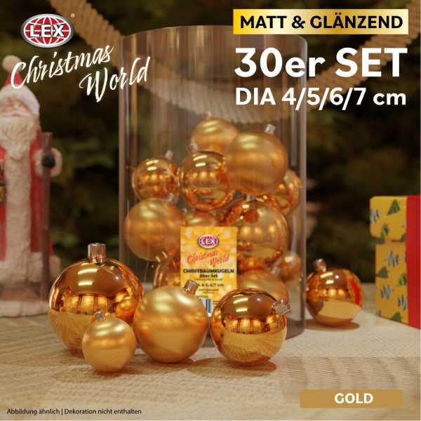 Christbaumkugel-Set Gold 30tlg.