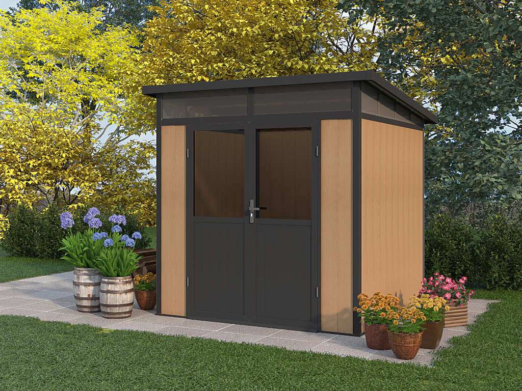 WPC Gartenhaus Bao Premium 19 mm braun WPCGerätehäuser