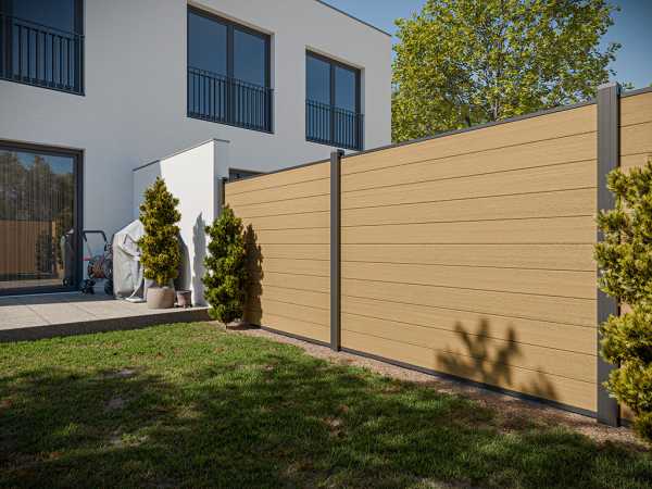 Bohlenset für WPC Steckzaunsystem Teak