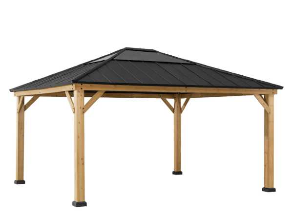 Zedernholz-Gazebo ERNIR – 393 cm x 452 cm