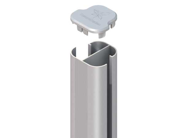 Eckpfosten mit Pfostenkappe SYSTEM basic silber erdverbau