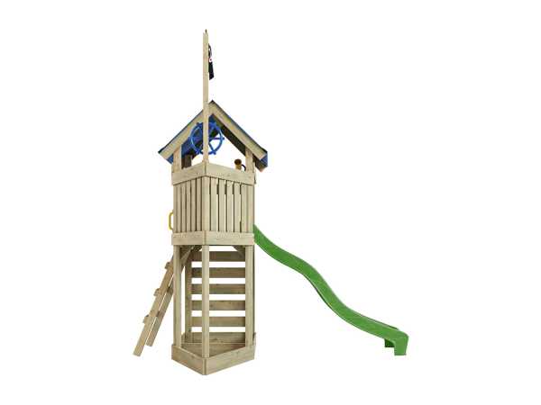 Spielturm Pirat Captain Jolly KDI inkl. Rutsche grün