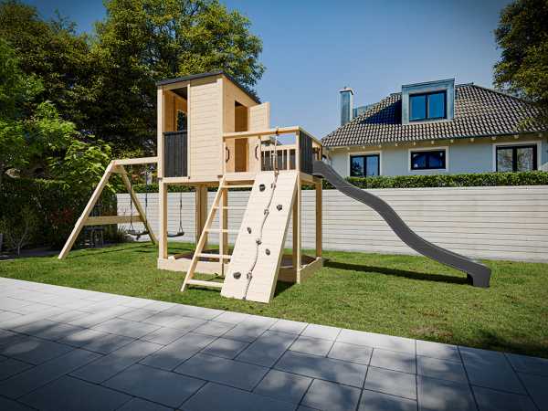 Gestaltungsbeispiel (Stelzenhaus wird unbehandelt geliefert).