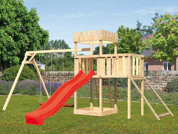 Spielturm Ritterburg Löwenherz SET naturbelassen