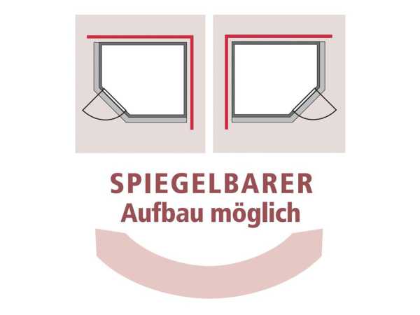 Massivholzsauna Sahib 2 mit Dachkranz, graphit Ganzglastür, inkl. 9 kW Bio-Ofen ext. Steuerung