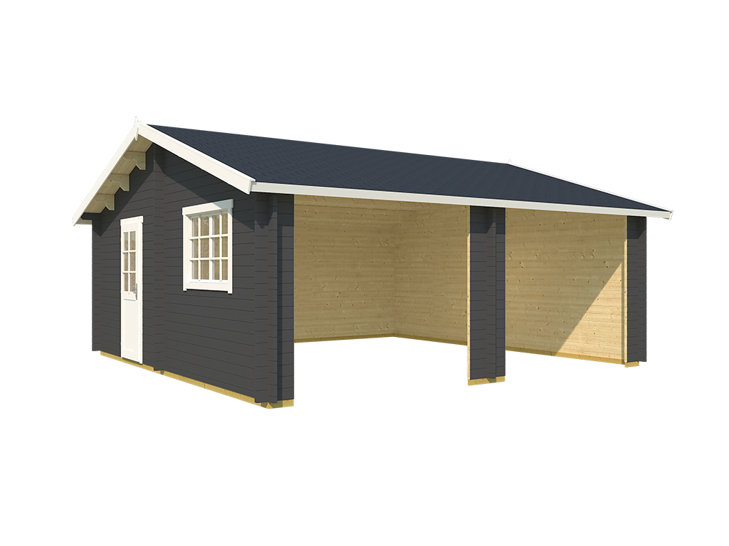 mm | carbongrau | Falkland | 44 Gartenbauten & Garage | Holzprofi24 | Doppelgaragen Garagen Garagentore Garten