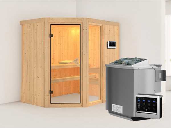 Sauna Systemsauna Fiona 1 inkl. 9 kW Bio-Kombiofen ext. Steuerung